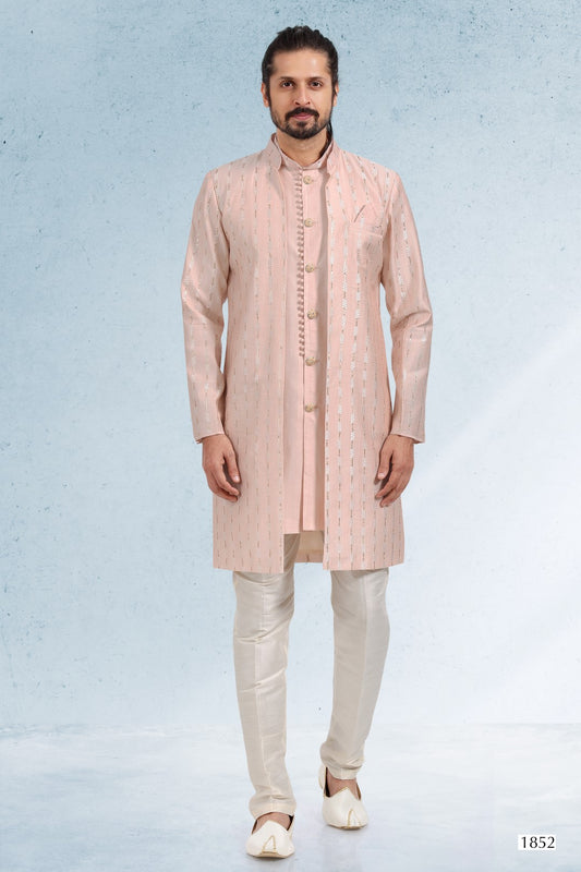 Men's Kurta Pajama with Jacket - Royal Madhubani